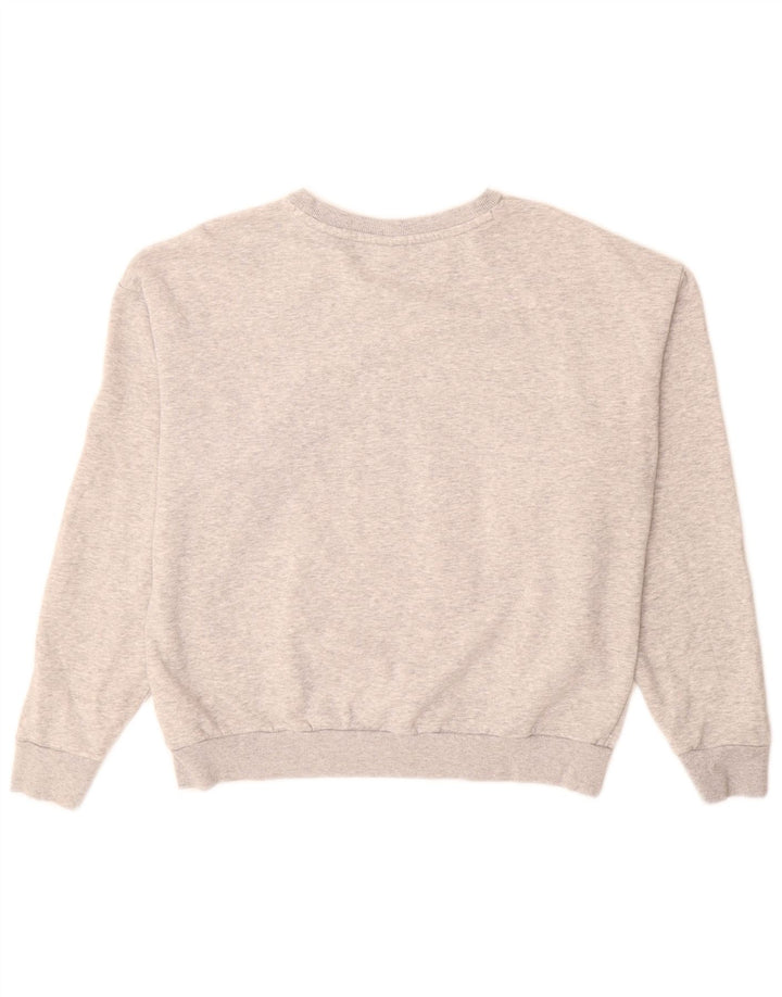 PUMA Womens Graphic Sweatshirt Jumper UK 14 Medium Grey Flecked Cotton