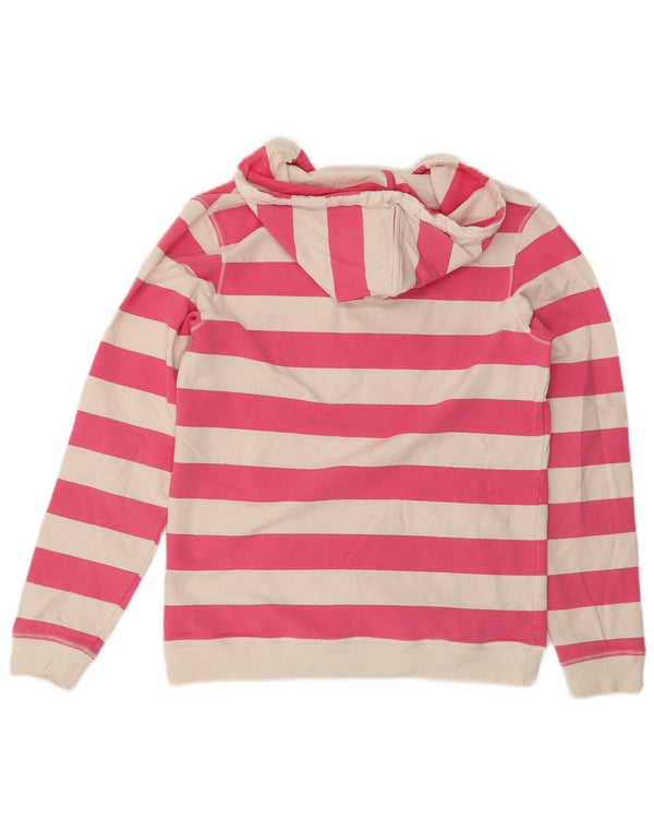 Crew Clothing Womens Hoodie Jumper UK 12 Medium  Pink Striped Cotton
