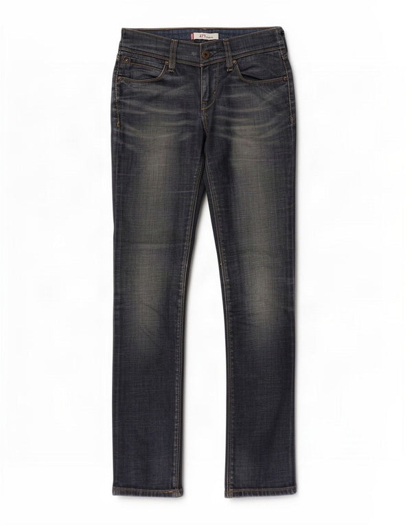 Levi's Womens 571 Low Waist Slim Jeans W28 L30 Blue Cotton