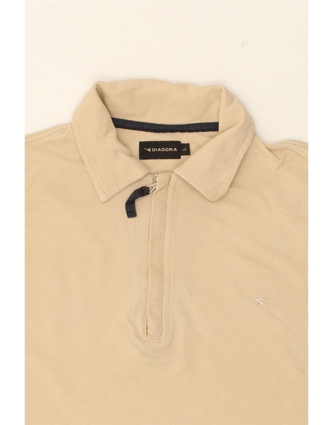 DIADORA Mens Polo Shirt Large Beige Cotton Vintage Diadora and Second-Hand Diadora from Messina Hembry 