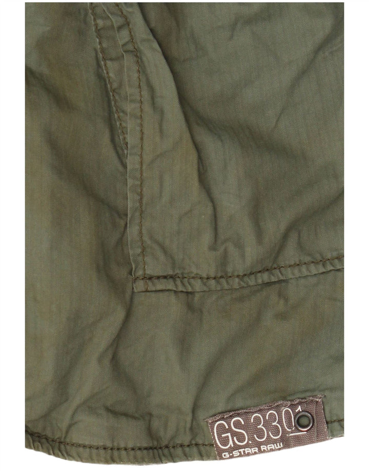 G-Star Womens Utility Jacket UK 14 Large Green Cotton
