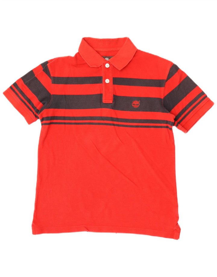 Timberland Mens Regular Fit Polo Shirt Medium Red Striped