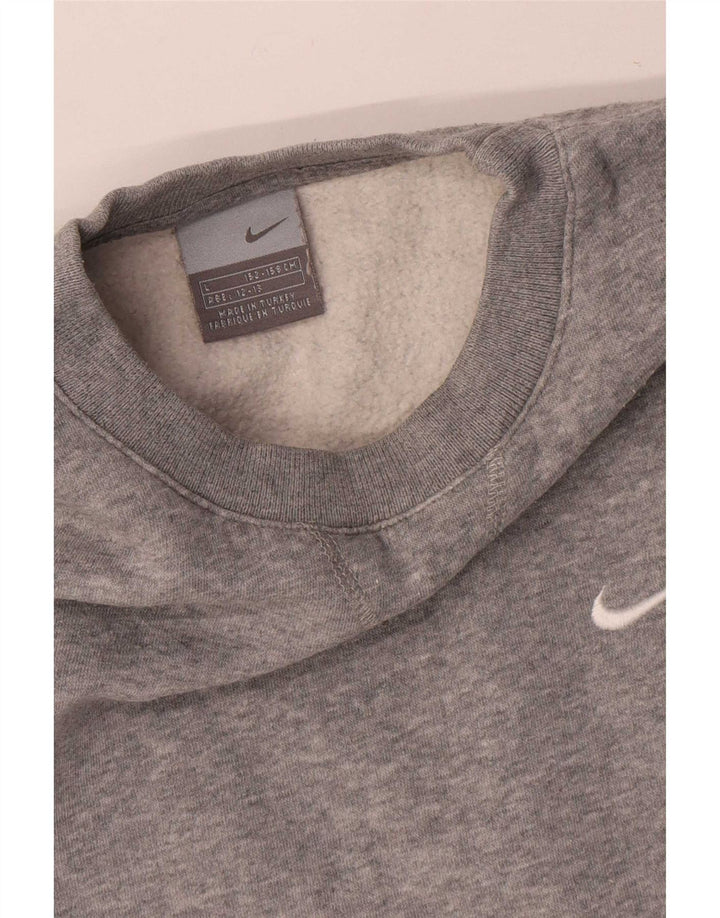 Nike Boys Sweatshirt Jumper 12-13 Years Large Grey Flecked Cotton