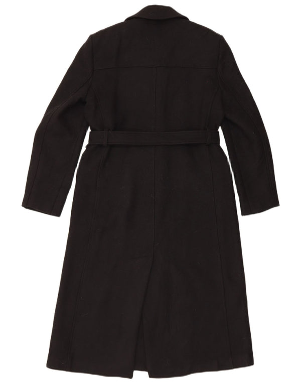 Zara Womens Overcoat UK 14 Medium Black Wool