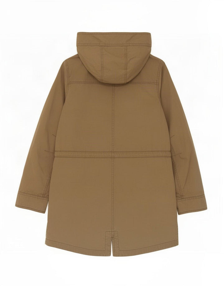Roxy Womens Hooded Parka Jacket UK 14 Medium Khaki Cotton