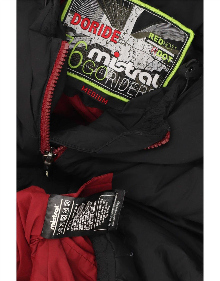Mistral Mens Hooded Padded Jacket UK 38 Medium Black Polyester