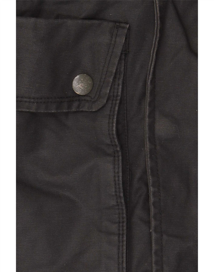 Diesel Mens Parka Jacket UK 38 Medium Black Cotton