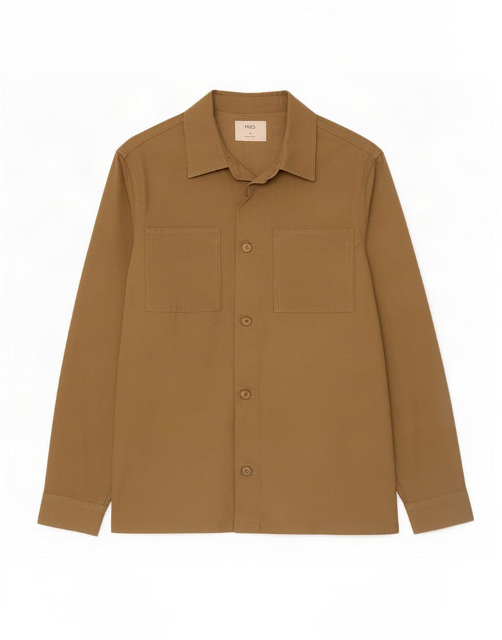 Marks & Spencer Mens Utility Jacket Medium Brown Cotton