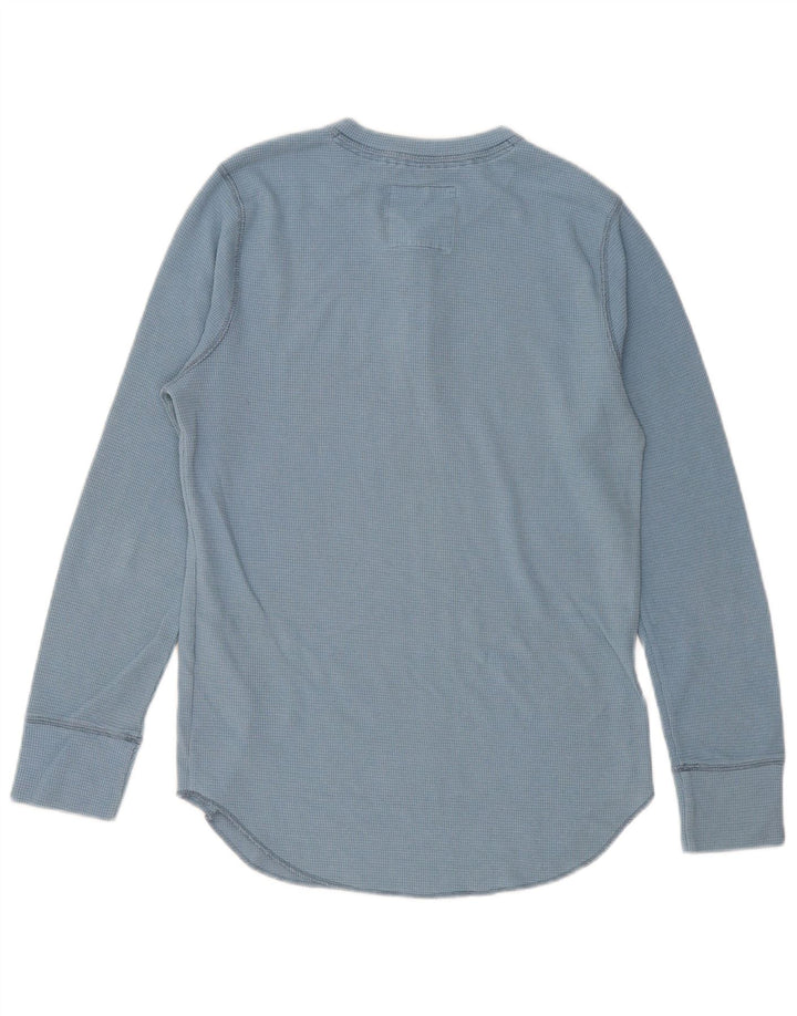 Hollister Mens Top Long Sleeve Small Blue Cotton