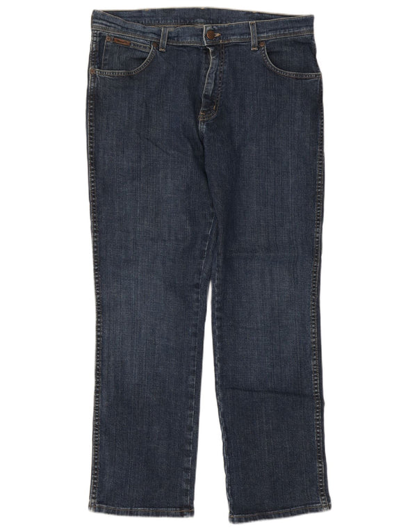 Wrangler Mens Texas Stretch Straight Jeans W36 L30 Blue Cotton