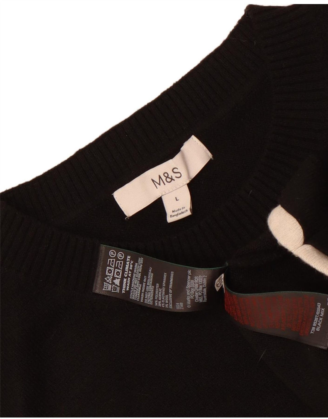 Marks & Spencer Mens Vest Tank Top Large Black Polyester
