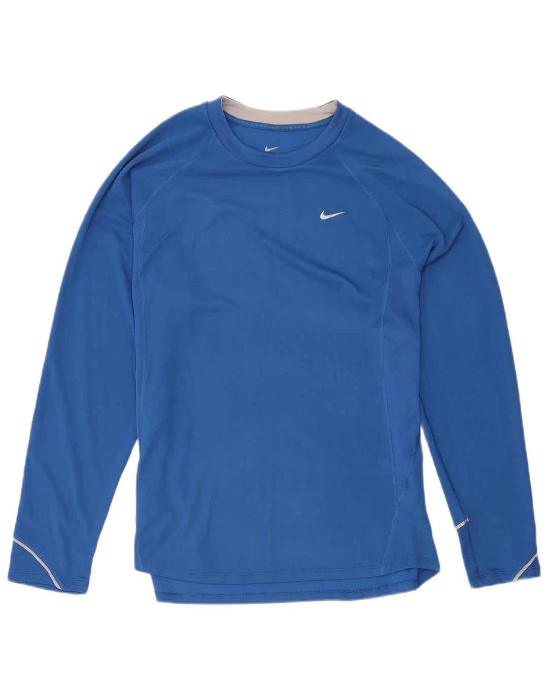 Nike Womens Dri Fit Top Long Sleeve UK 20/22 XL Blue Polyester