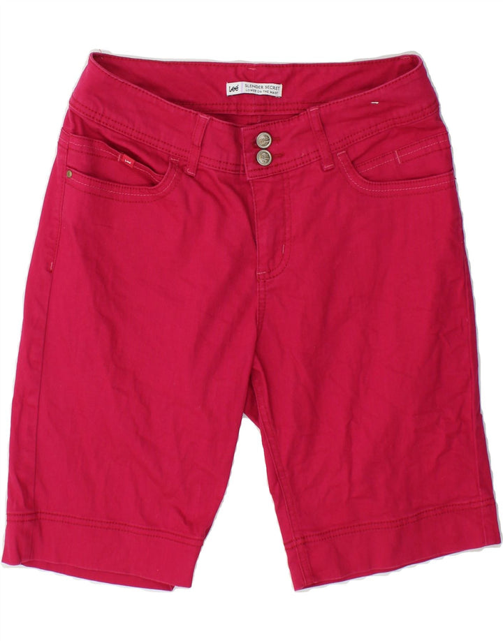 LEE Womens Slender Secret Denim Shorts US 8 Medium W30 Red Cotton Vintage Lee and Second-Hand Lee from Messina Hembry 
