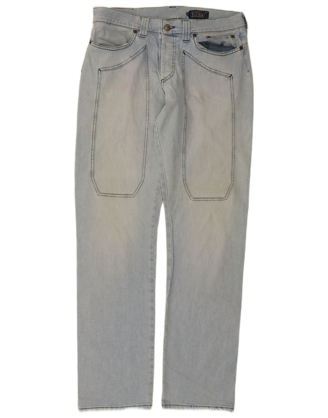 Jeckerson Mens Straight Jeans W34 L33 Blue