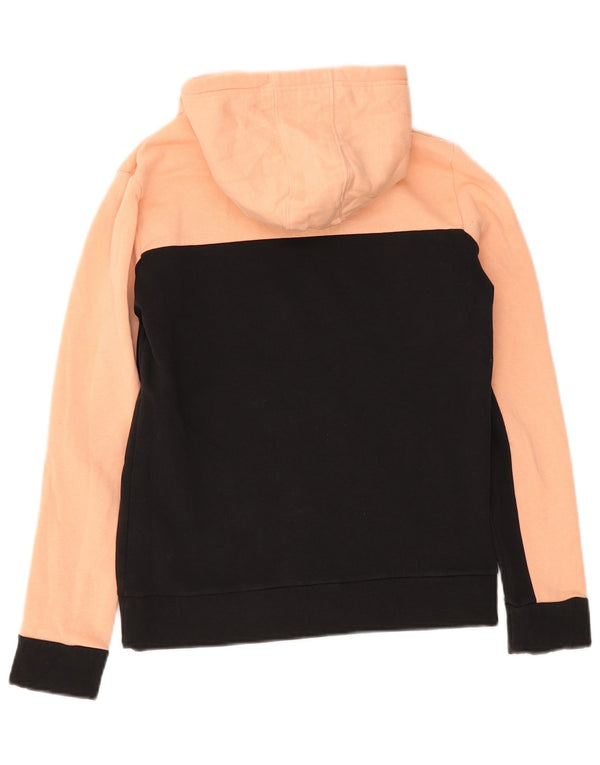 Adidas Womens Graphic Hoodie Jumper UK 8/10 Small Pink Colourblock Cotton