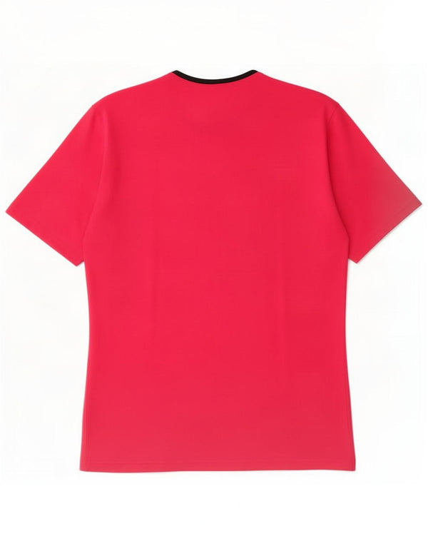 Adidas Mens Climalite T-Shirt Top Medium Pink Colourblock Polyester