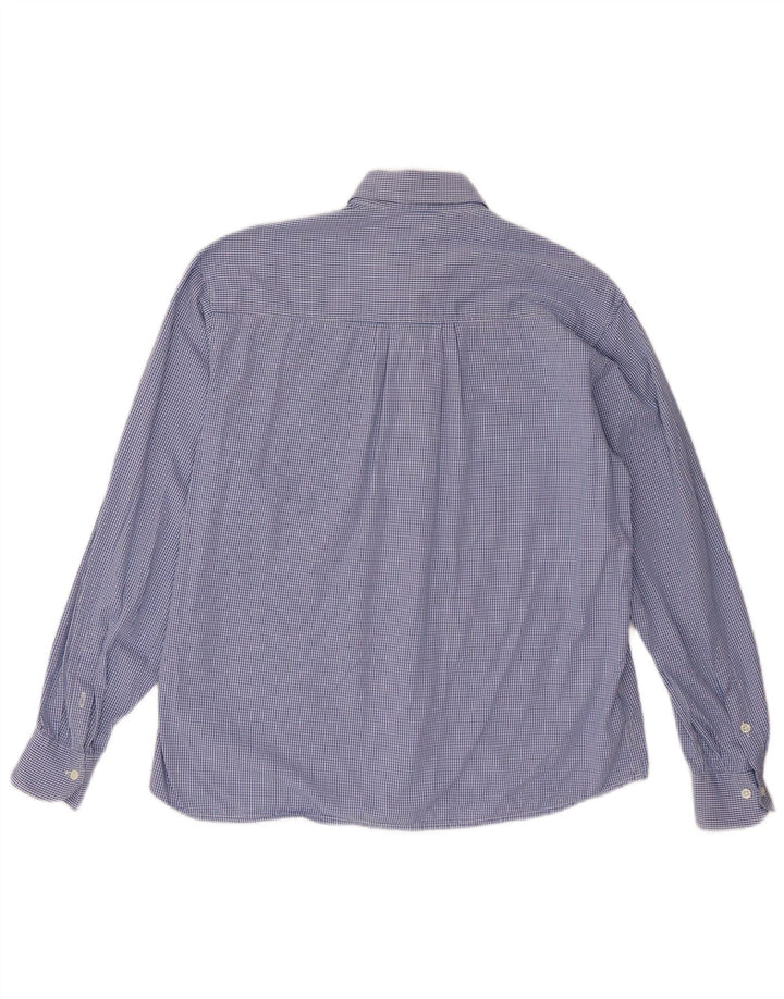 Emmanuel Schvili Womens Long Sleeve Regular Shirt UK 18 XL Blue Gingham