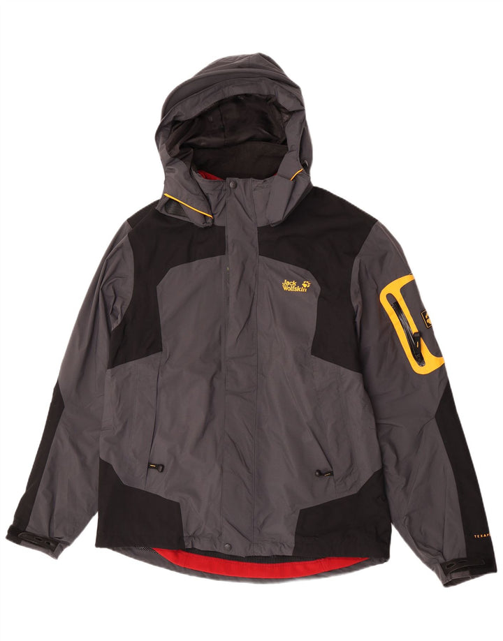 Jack Wolfskin Mens Windbreaker Jacket UK 40/42 Large Grey Colourblock