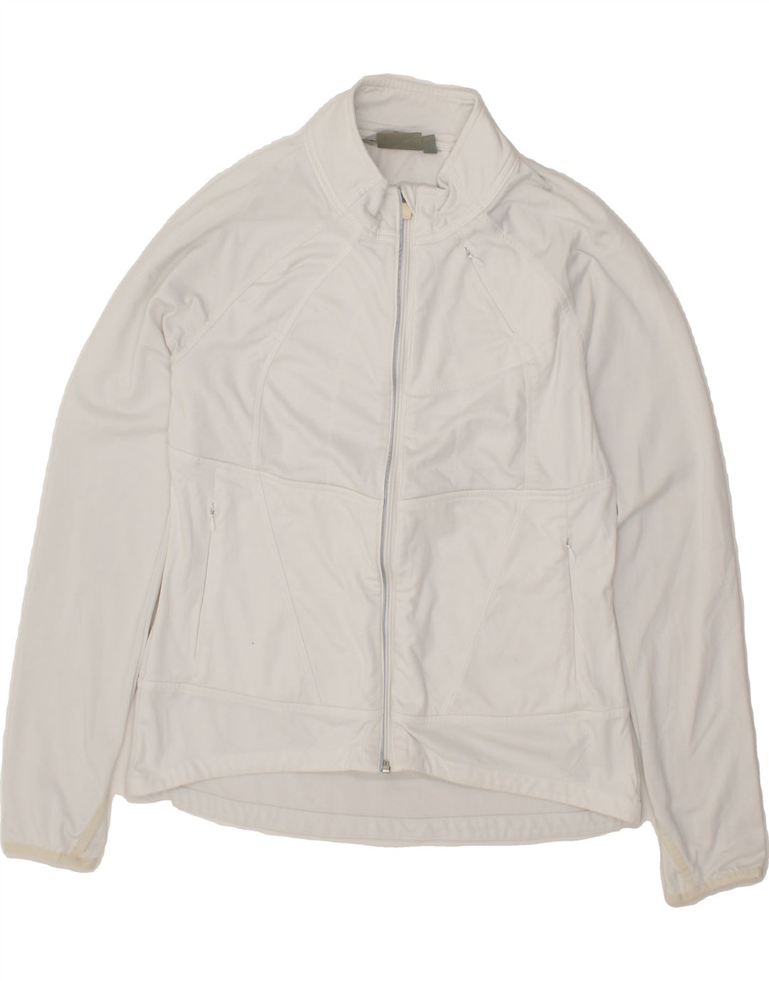 ATHLETA Womens Tracksuit Top Jacket UK 14 Medium White Polyester Vintage Athleta and Second-Hand Athleta from Messina Hembry 