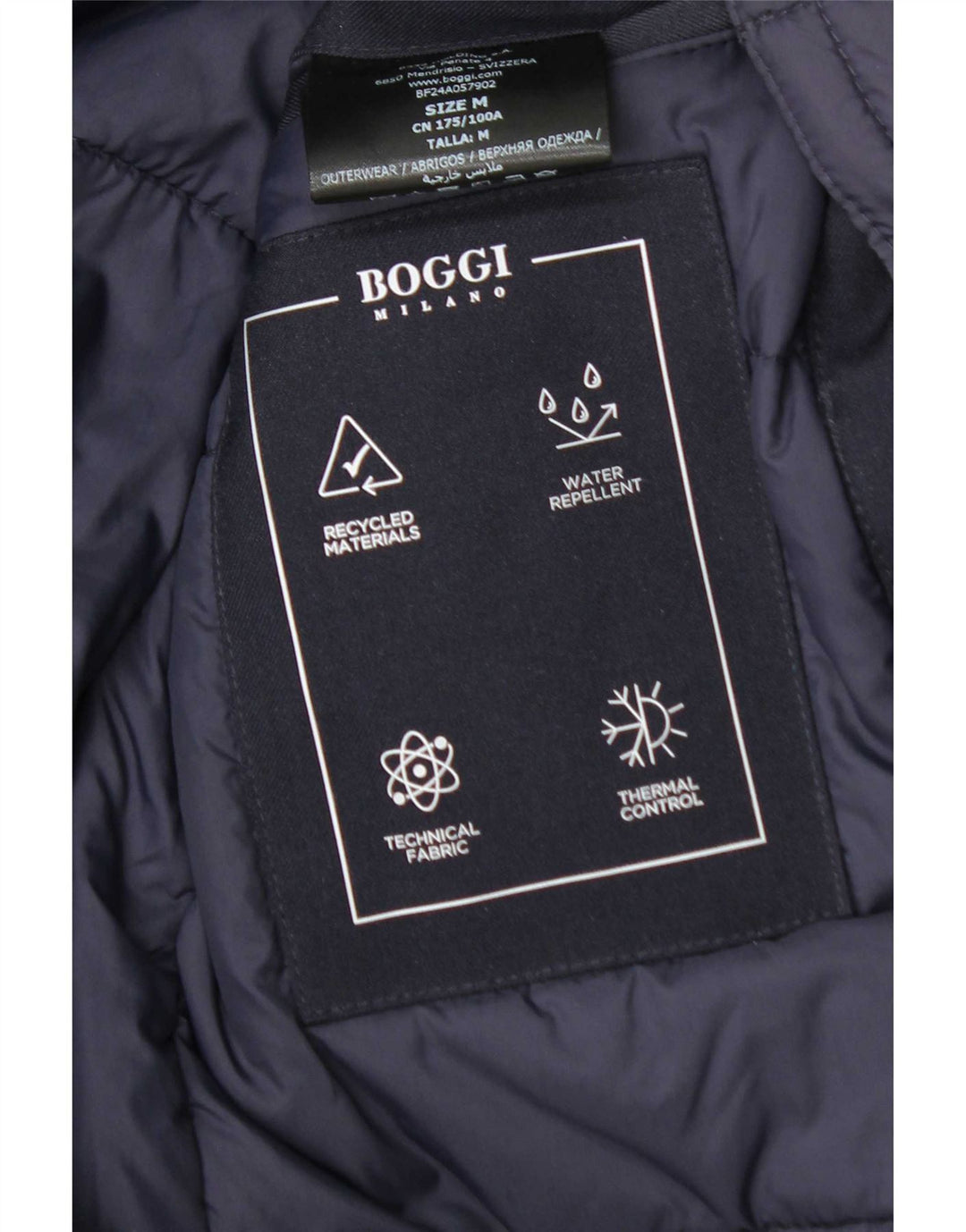 Boggi Mens Windbreaker Coat UK 38 Medium Navy Blue Polyester