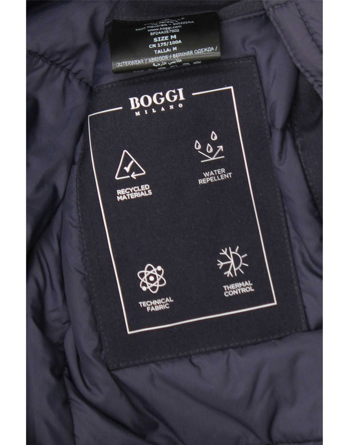 Boggi Mens Windbreaker Coat UK 38 Medium Navy Blue Polyester