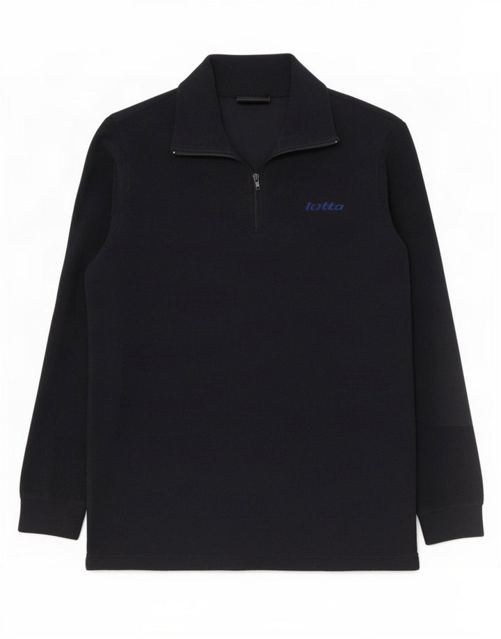 Lotto Mens Zip Neck Fleece Jumper Medium Navy Blue Polyester