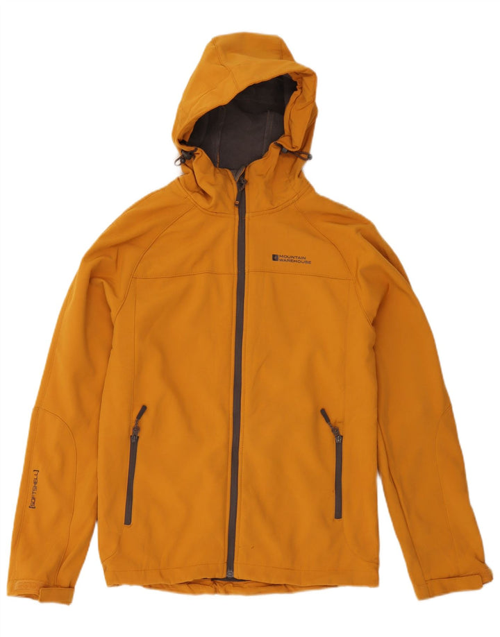 Mountain Warehouse Mens Hooded Windbreaker Jacket UK 34 XS Yellow Polyester