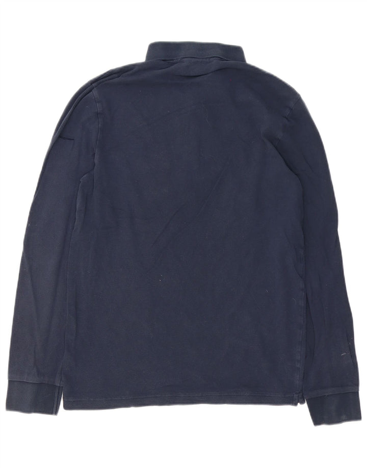 HUGO BOSS Mens Long Sleeve Slim Fit Polo Shirt Medium Navy Blue