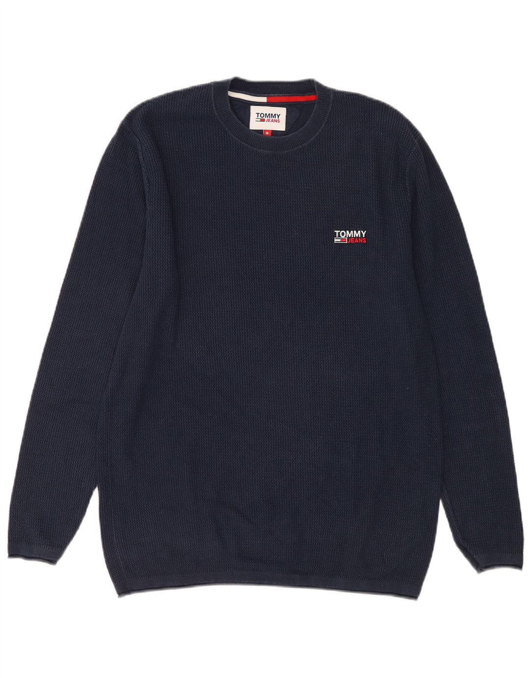 Tommy Hilfiger Mens Crew Neck Jumper Sweater Medium Navy Blue Cotton