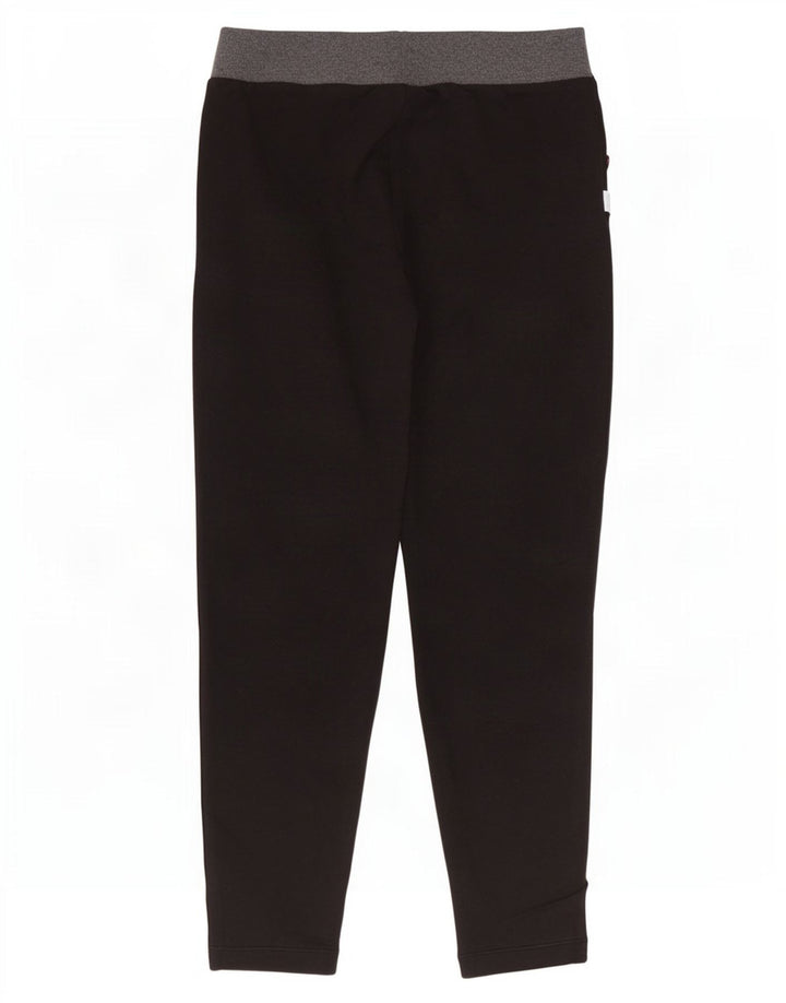 Champion Womens Crop Tracksuit Trousers UK 12 Medium Black Colourblock