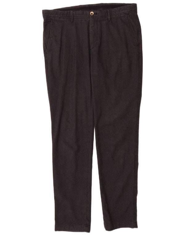Massimo Dutti Mens Slim Fit Chino Trousers EU 42 Large W32 L32 Navy Blue