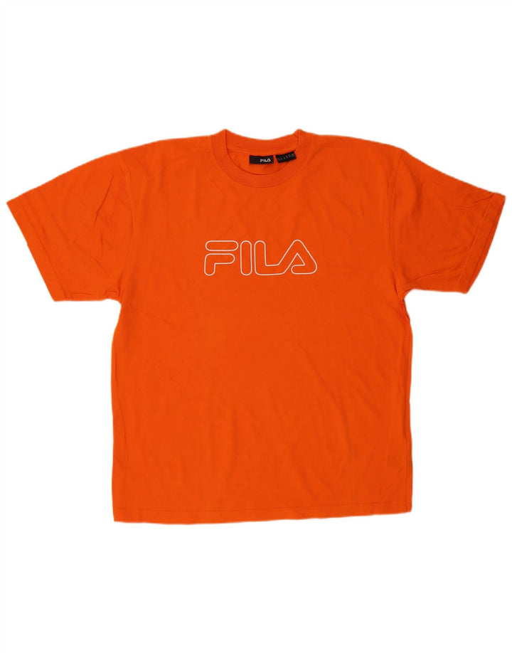 FILA Mens Graphic T-Shirt Top Medium Orange Cotton