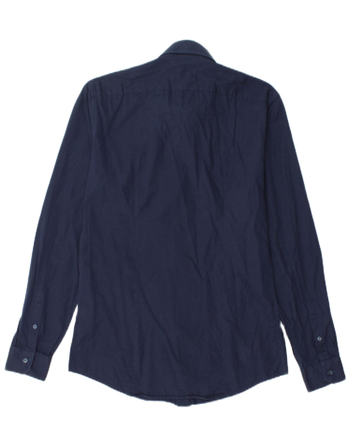 REISS Mens Slim Fit Shirt Small Navy Blue Cotton