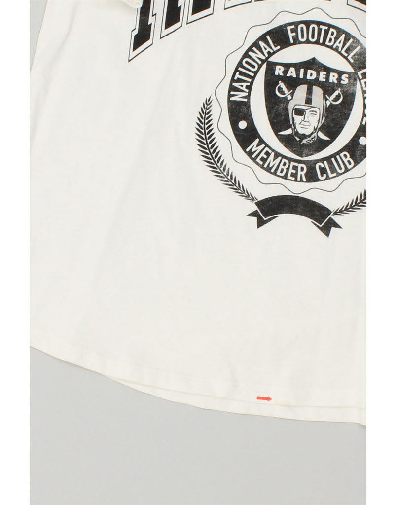 PULL & BEAR Mens Raiders Graphic T-Shirt Top Small White Cotton | Vintage Pull & Bear | Thrift | Second-Hand Pull & Bear | Used Clothing | Messina Hembry 