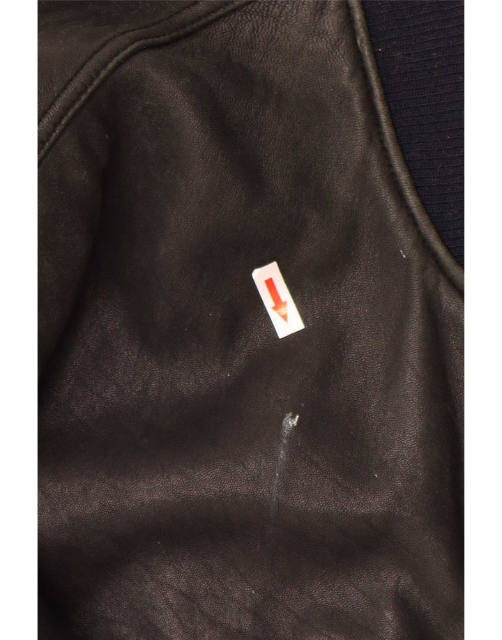Trapper Mens Leather Jacket IT 54 2XL Black