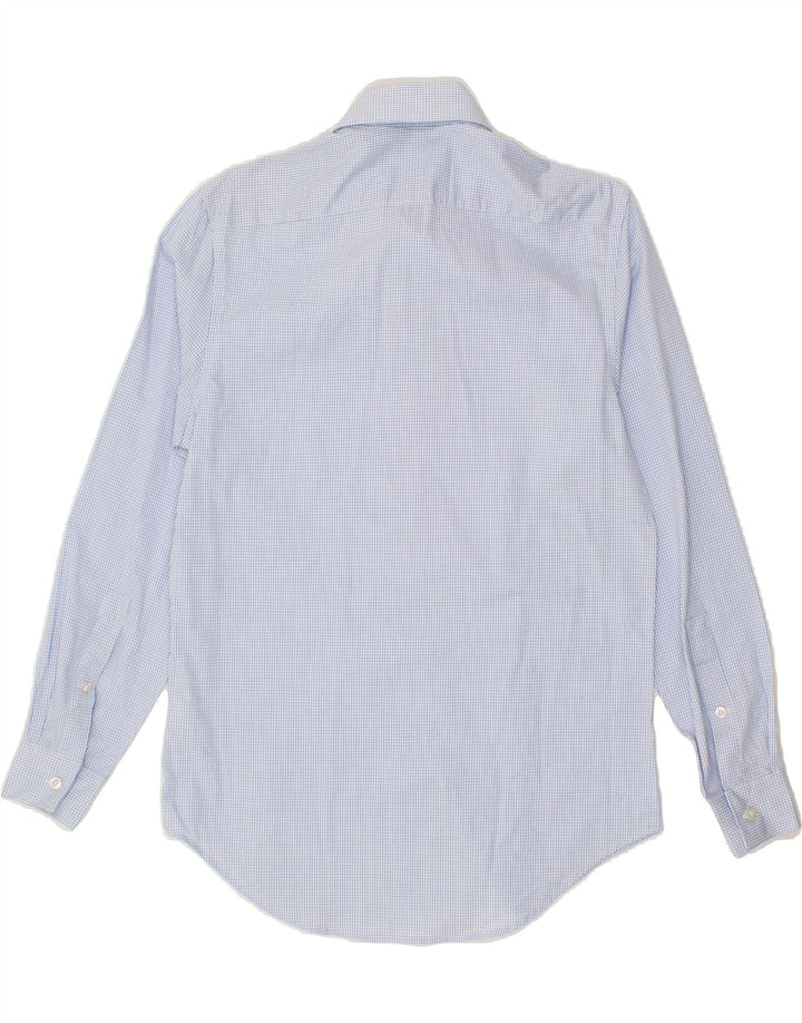 MICHAEL KORS Mens Slim Fit Shirt  Size 15 33/32 Medium Blue Check Cotton Vintage Michael Kors and Second-Hand Michael Kors from Messina Hembry 