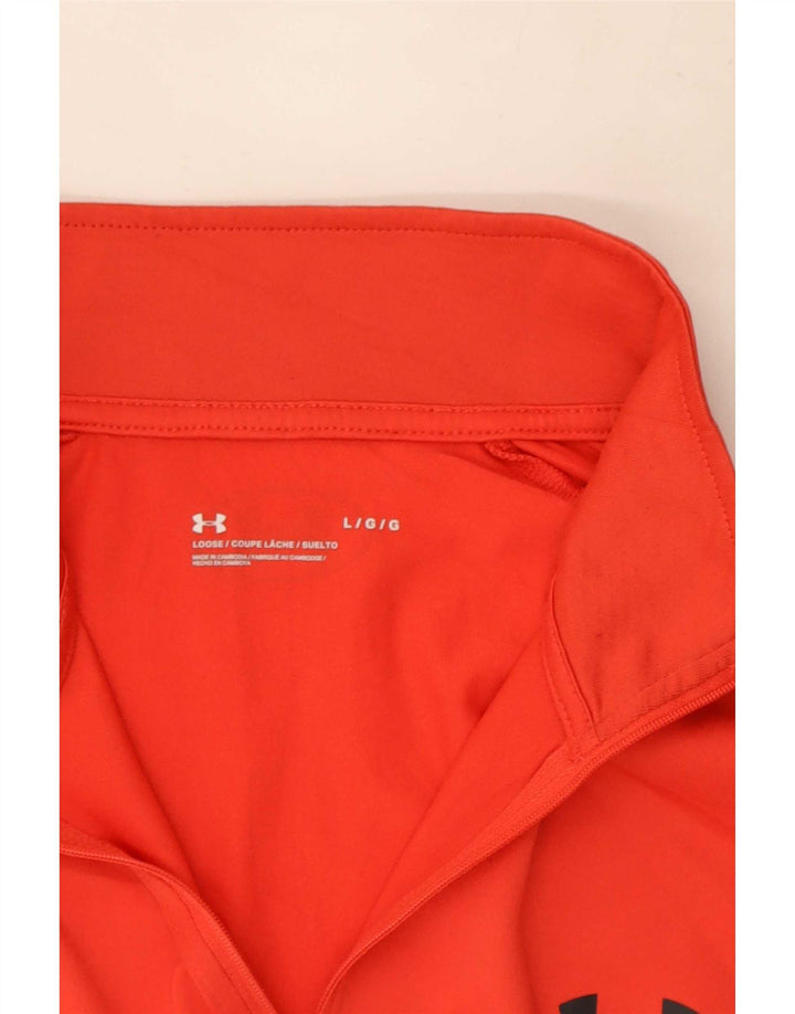 Under Armour Mens Zip Neck Pullover Tracksuit Top Large Red