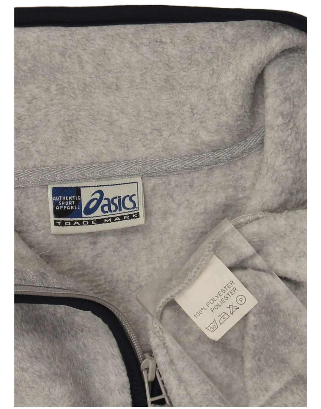 Asics Mens Zip Neck Fleece Jumper XL Grey Polyester