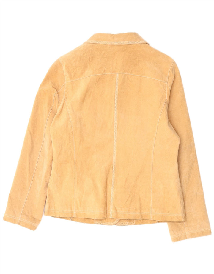 Yessica Womens 4 Button Suede Blazer Jacket UK 14 Medium Brown