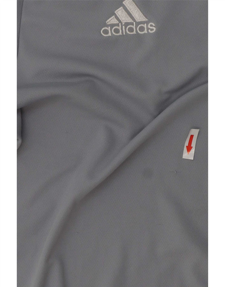 Adidas Mens Climalite T-Shirt Top Medium Blue Colourblock Polyester