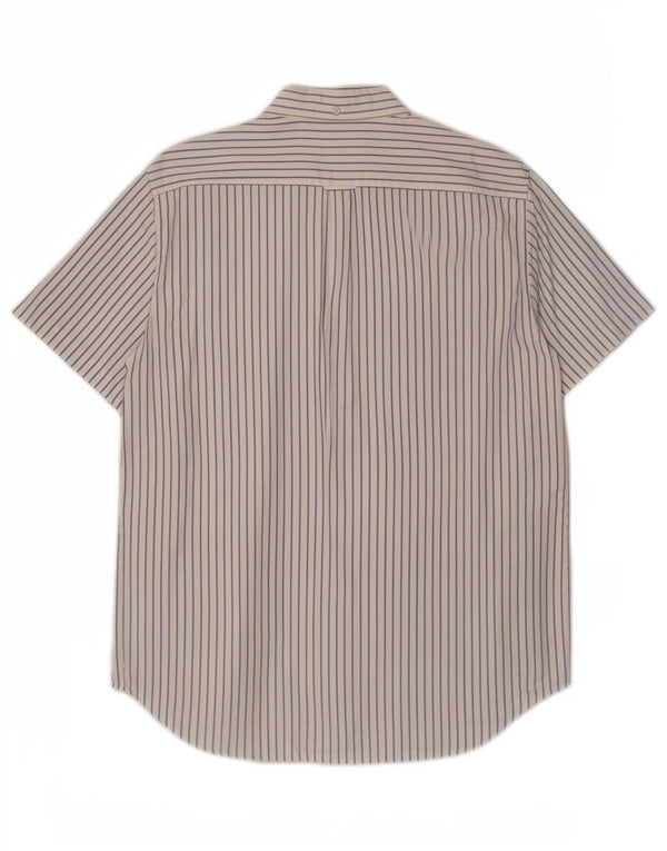 Gant Mens Short Sleeve Shirt Size 16 1/2 41/42 Large White Striped