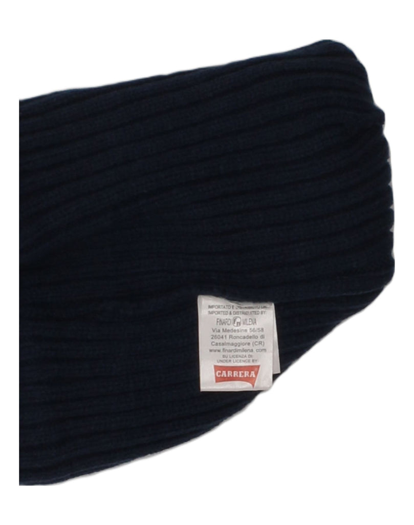 CARRERA Mens Beanie Hat One Size Navy Blue Acrylic | Vintage Carrera | Thrift | Second-Hand Carrera | Used Clothing | Messina Hembry 