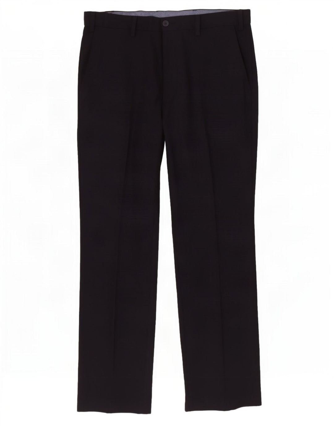 Marks & Spencer Mens Regular Chino Trousers W34 L31 Navy Blue Polyester