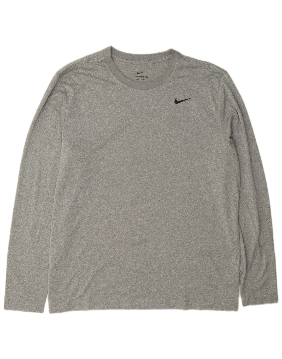 Nike Mens Dri Fit Top Long Sleeve XL Grey Flecked Polyester