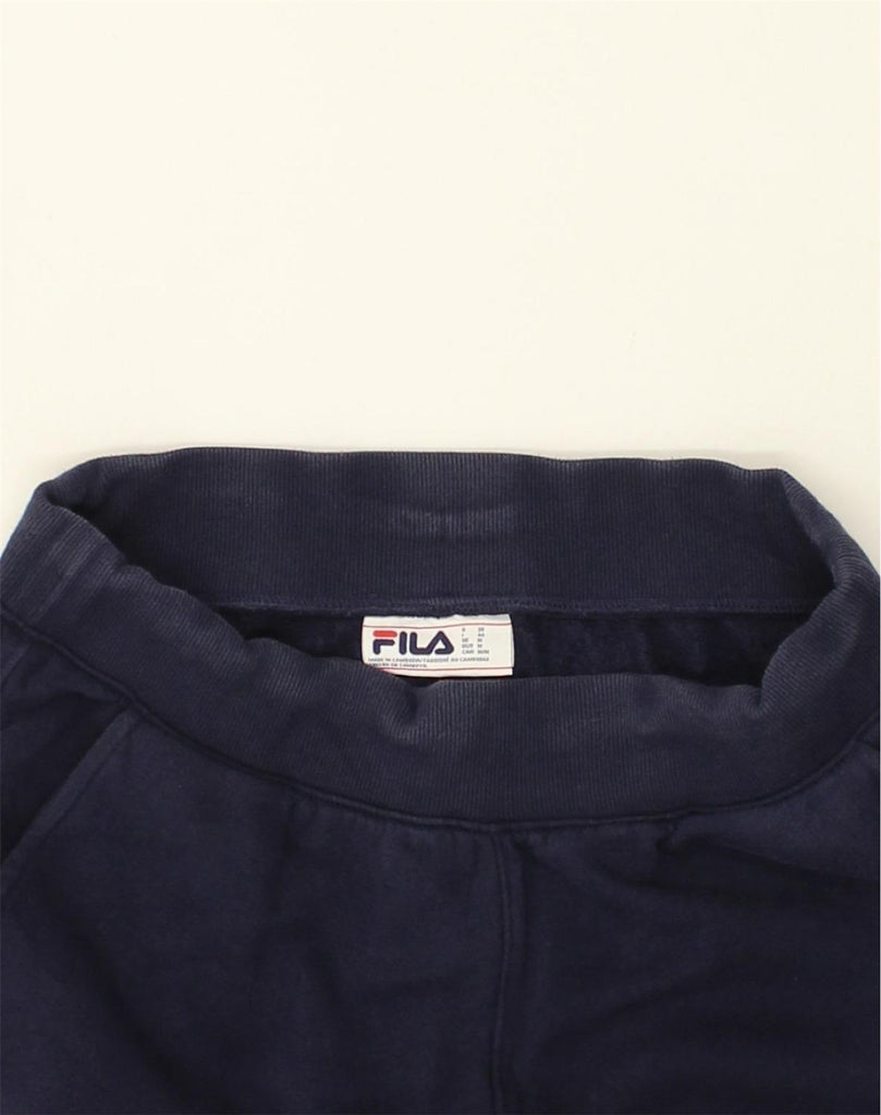 FILA Mens Tracksuit Trousers Joggers Medium Navy Blue Cotton | Vintage Fila | Thrift | Second-Hand Fila | Used Clothing | Messina Hembry 