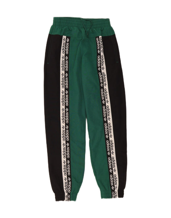 Adidas Mens Graphic Tracksuit Trousers Joggers XS Green Colourblock
