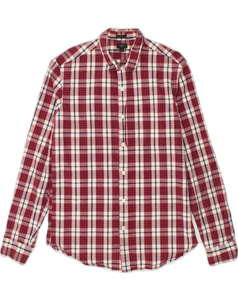 J. CREW Mens Slim Shirt Medium Red Check Cotton | Vintage J. Crew | Thrift | Second-Hand J. Crew | Used Clothing | Messina Hembry 