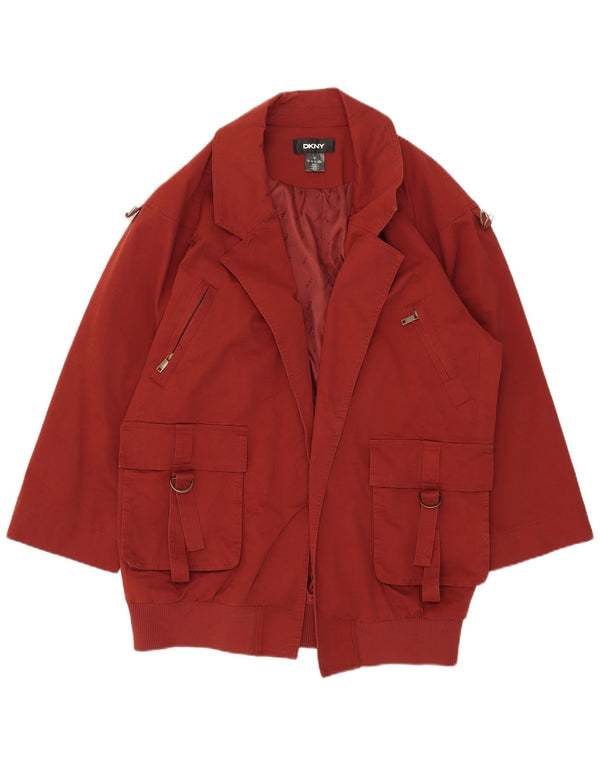 Dkny Womens Open Oversized Overcoat UK 10 Small Red