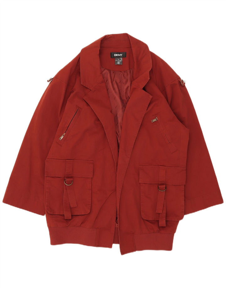 Dkny Womens Open Oversized Overcoat UK 10 Small Red