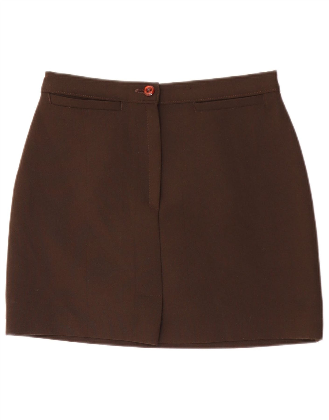 Vintage Womens Mini Skirt Medium W28  Brown Polyester